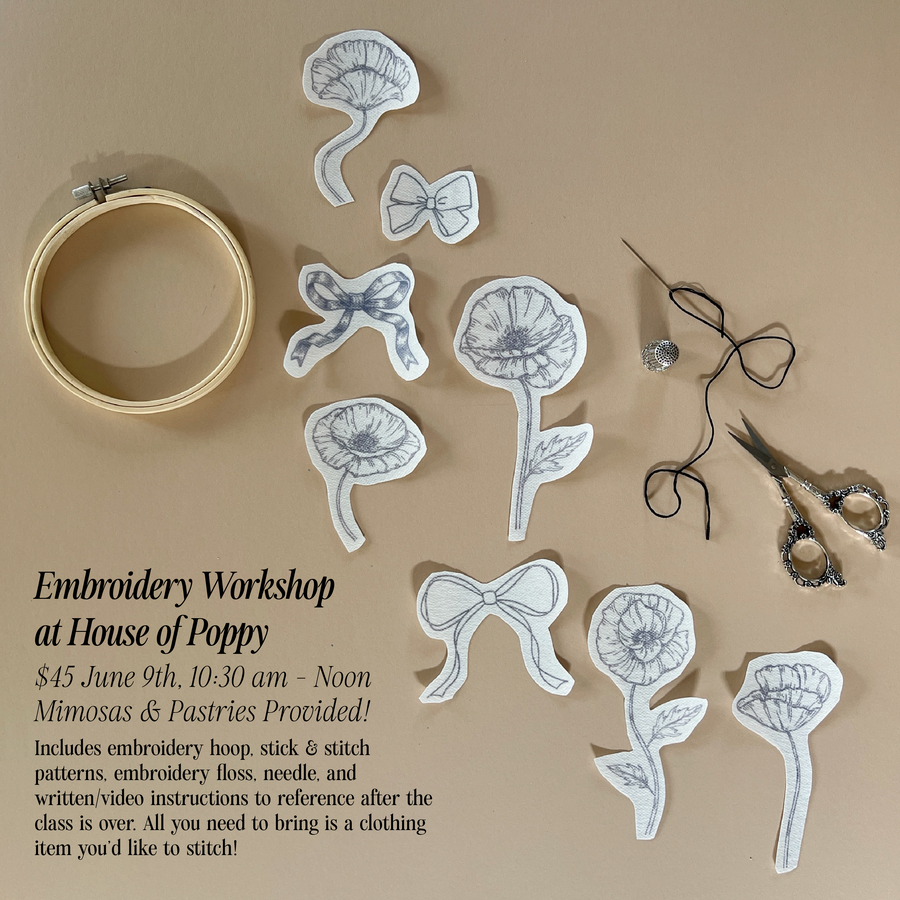 Embroidery Workshop at House of Poppy