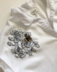 The Bee & Black Roses - Embroidered Clothing Pattern