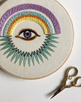 Iris & Rainbow Burst - Embroidery Hoop Pattern