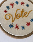 Vote - Embroidery Hoop Pattern