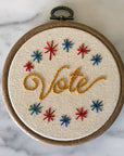 Vote - Embroidery Hoop Pattern