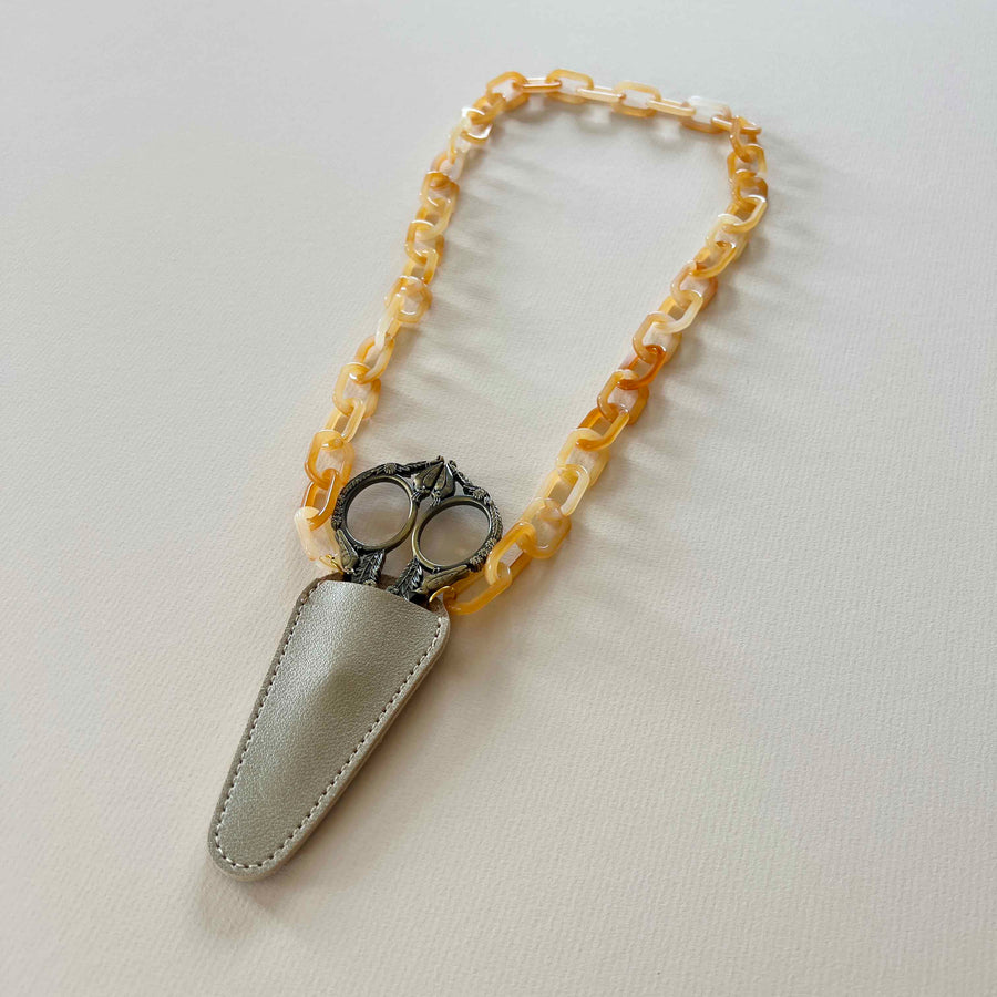 Resin Necklace Scissor Holder - Amber