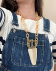 Resin Necklace Scissor Holder - Amber