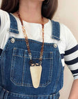 Resin Scissor Necklace Holder - Brown Tortoise