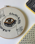 Evil Eye with Hands and String - Embroidery Hoop Pattern