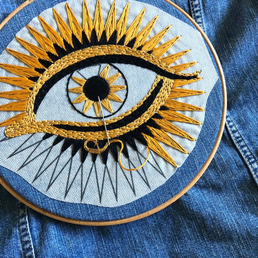 Evil Eye with Star Burst - Embroidered Clothing Pattern