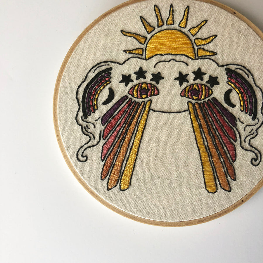 Psyched Out Cloud - Embroidery Hoop Pattern