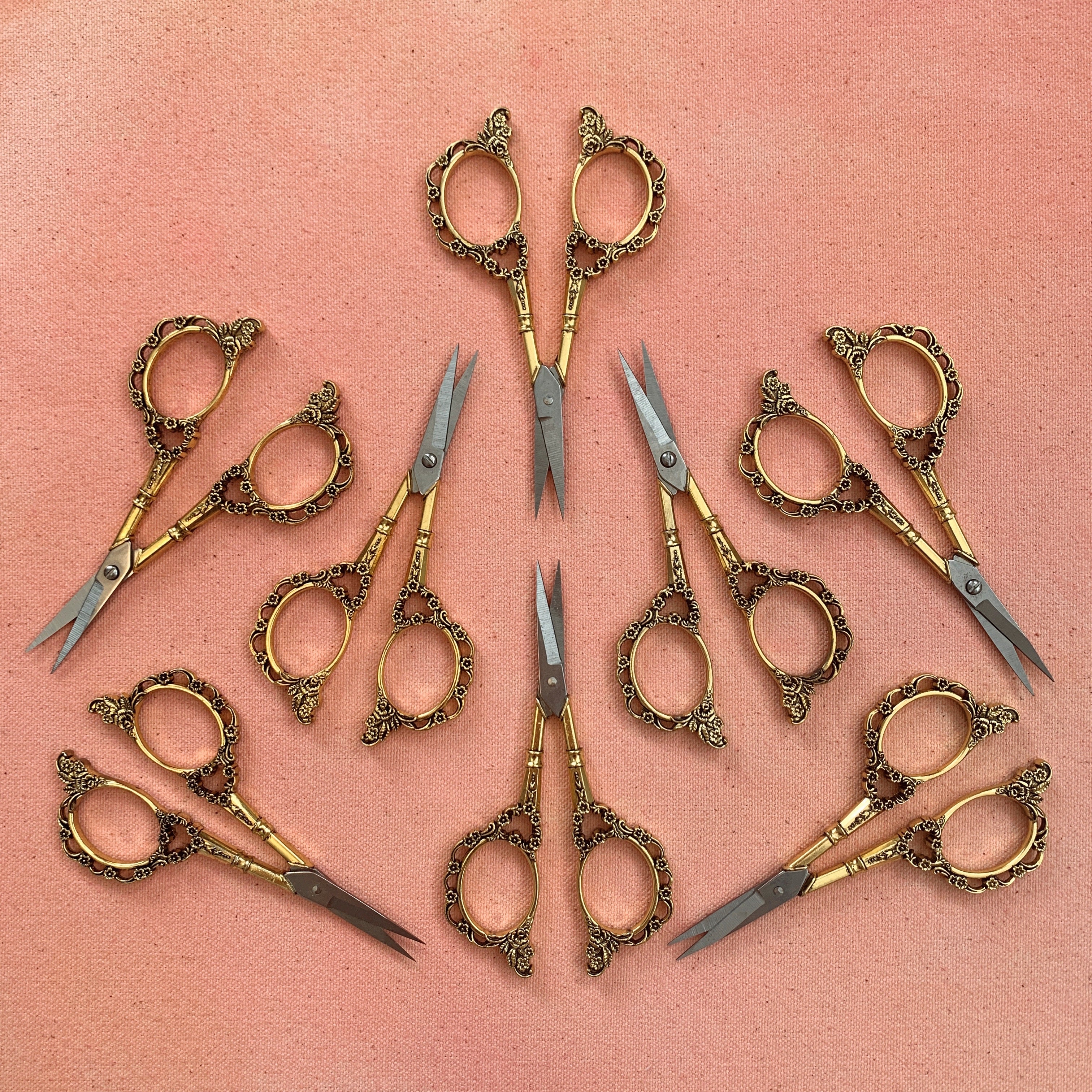 Floral Embroidery Scissors - Small Flower Scissors- Rose Gold