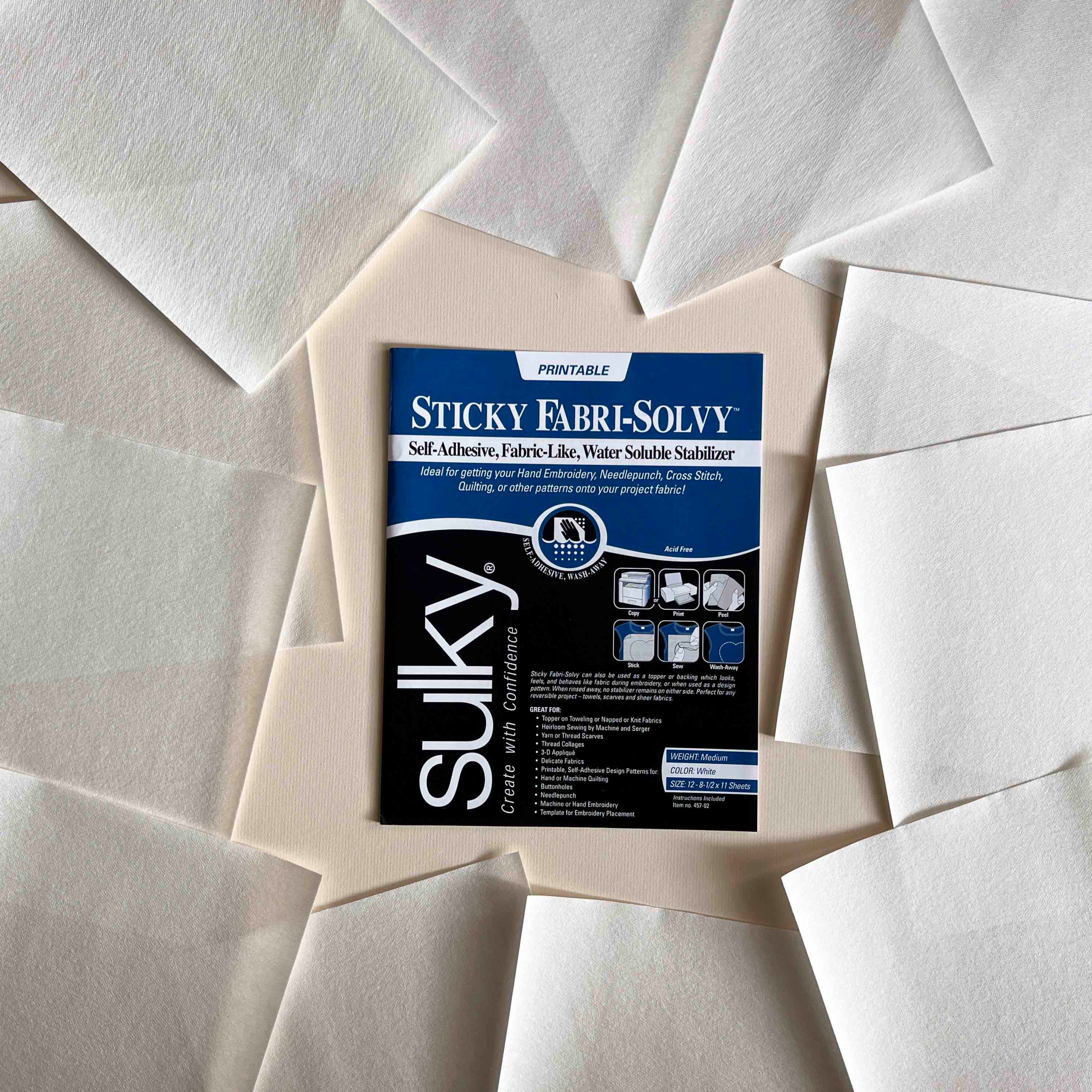 Sulky Sticky Fabri-Solvy Stabilizer Size 8X6yds, Color White ,457