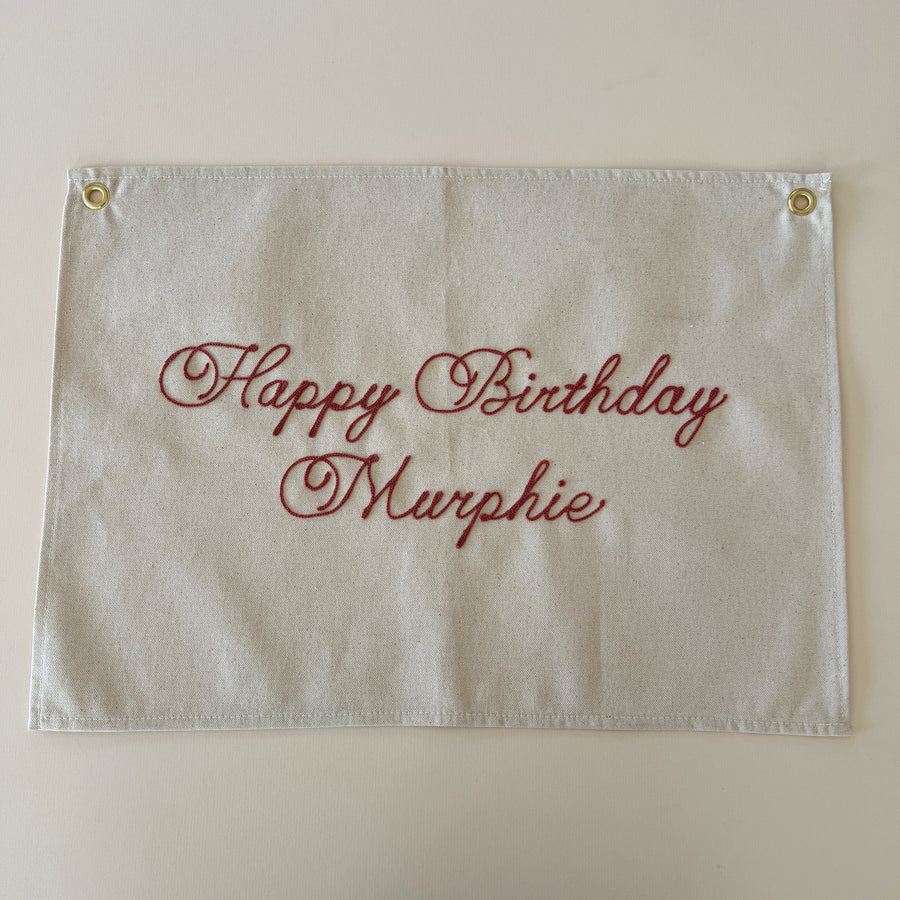 Custom Chainstitch Happy Birthday Banner