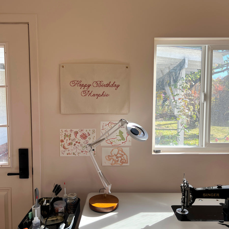 Custom Chainstitch Happy Birthday Banner