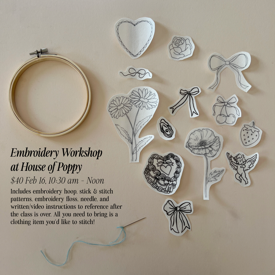 Embroidery Workshop at House of Poppy