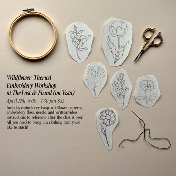 Wildflower Embroidery Workshop at The Lost & Found