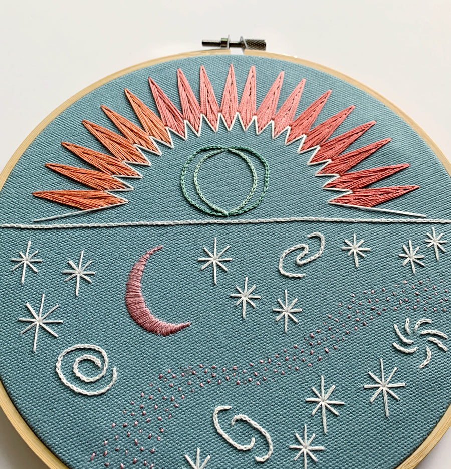 The Sun and The Stars - Embroidery Hoop Pattern