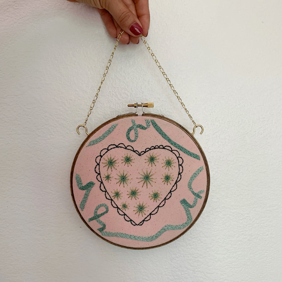 Star Heart - Embroidery Hoop Pattern