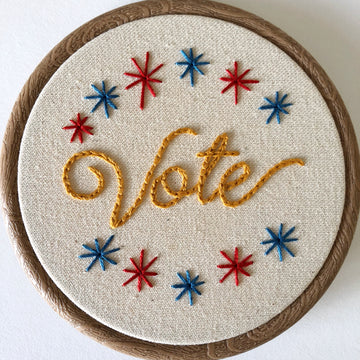 Vote - Embroidery Hoop Pattern