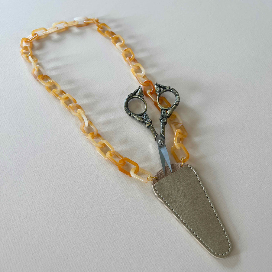 Resin Necklace Scissor Holder - Amber