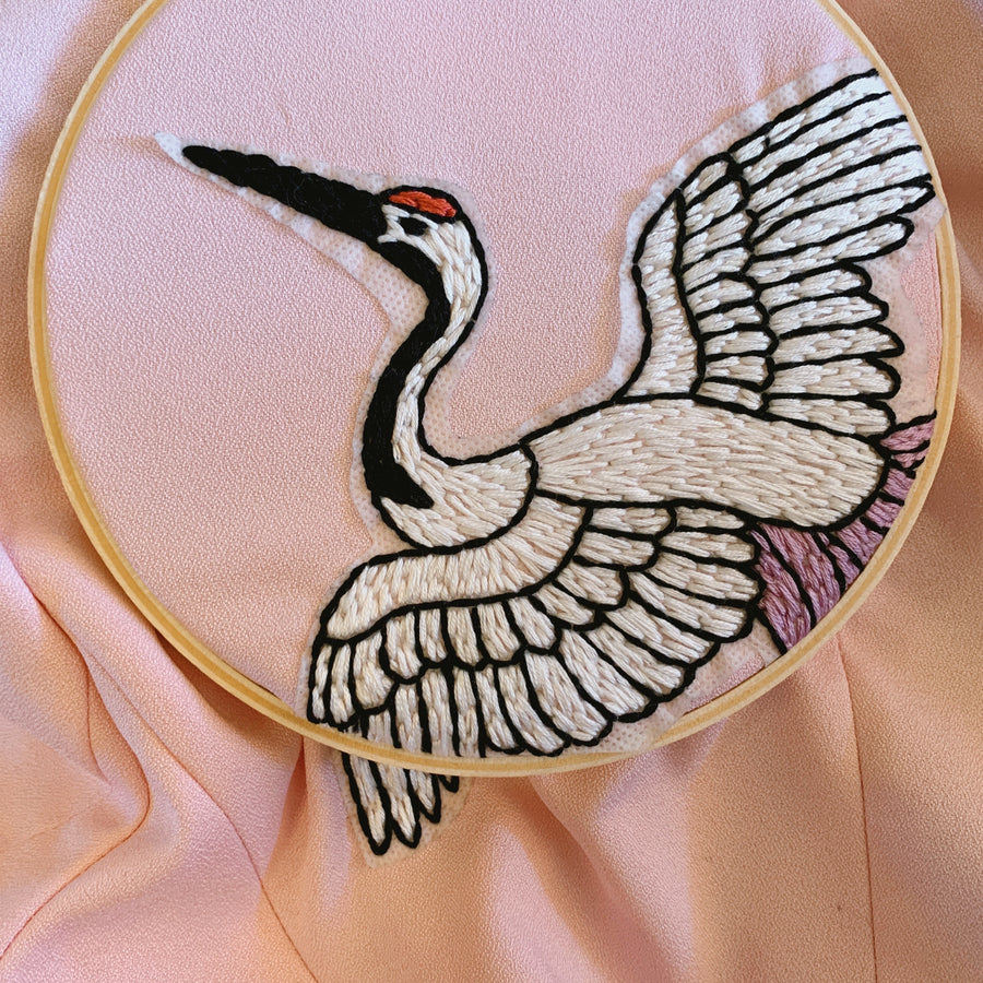 Crane & Koi - Embroidered Clothing Pattern