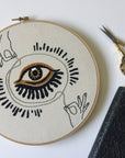 Evil Eye with Hands and String - Embroidery Hoop Pattern