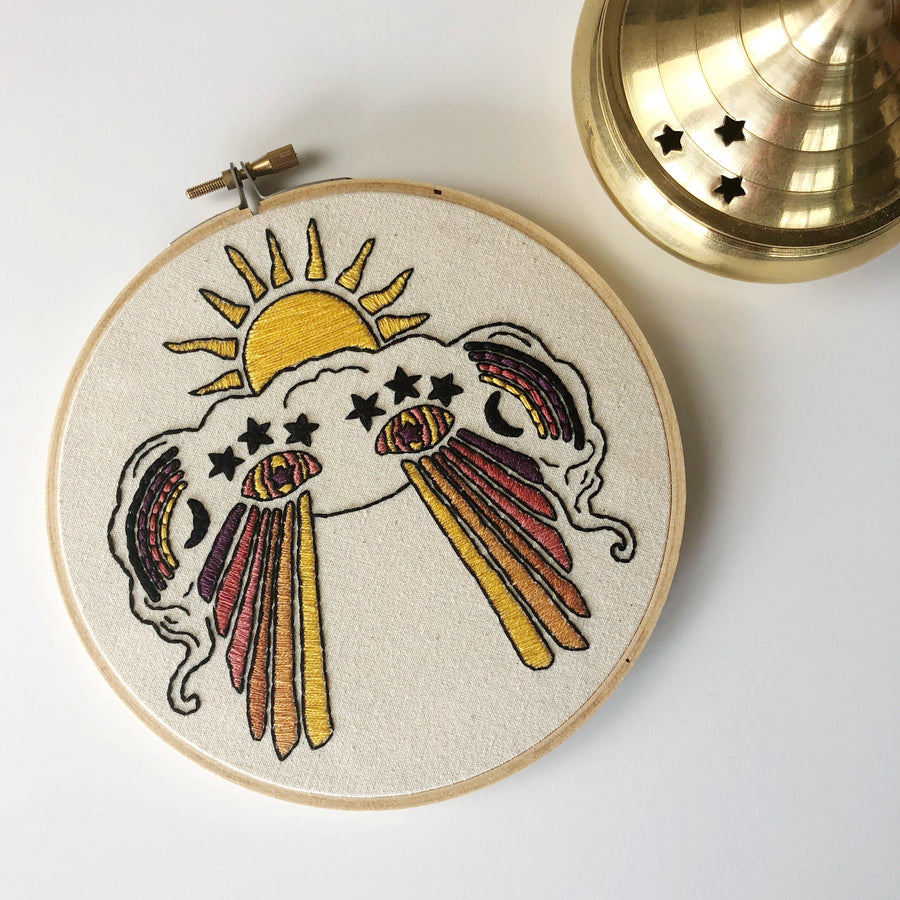 Psyched Out Cloud - Embroidery Hoop Pattern