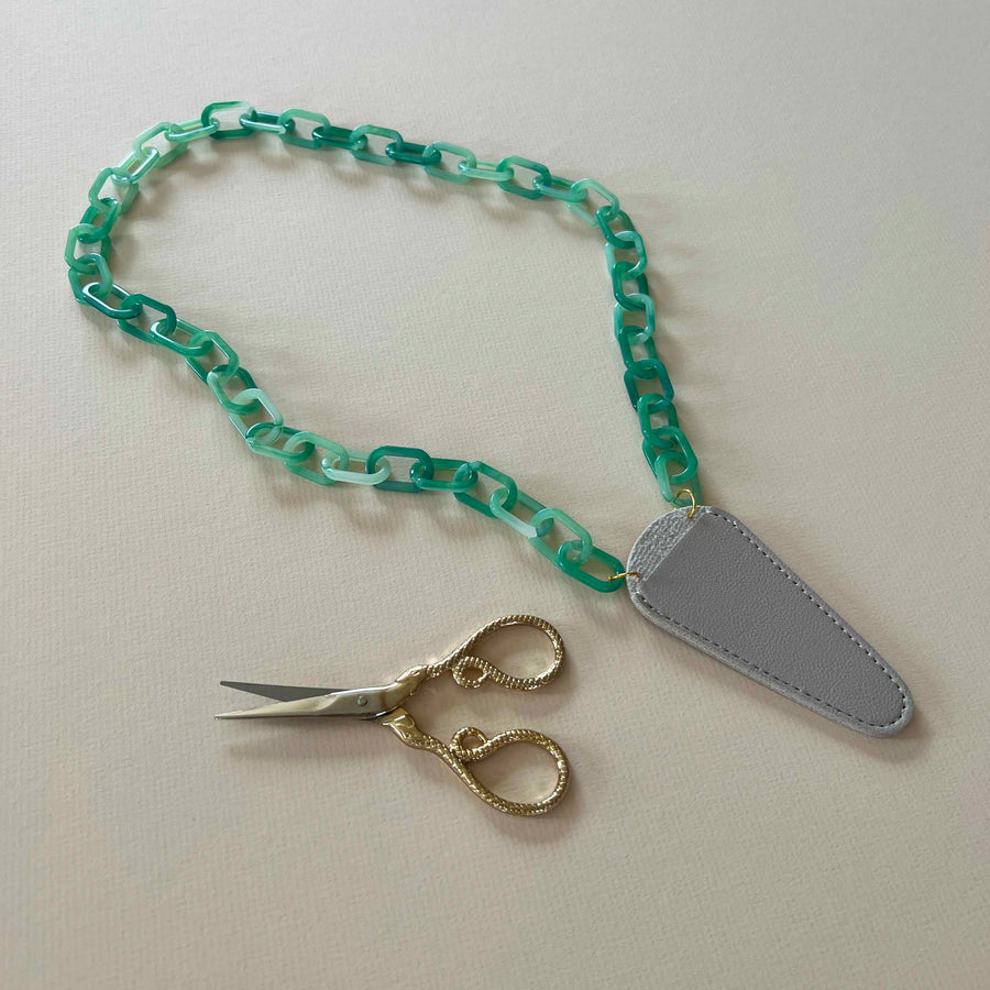 Resin Necklace Scissor Holder - Jade