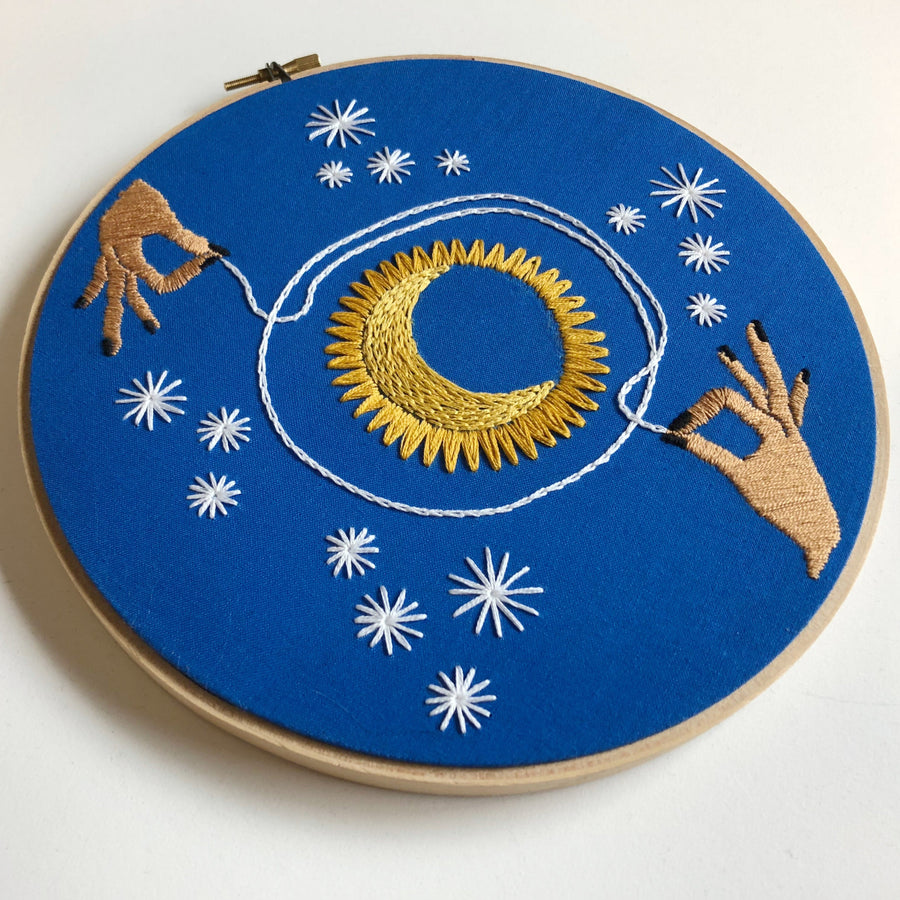 The Sun and The Moon - Embroidery Hoop Pattern